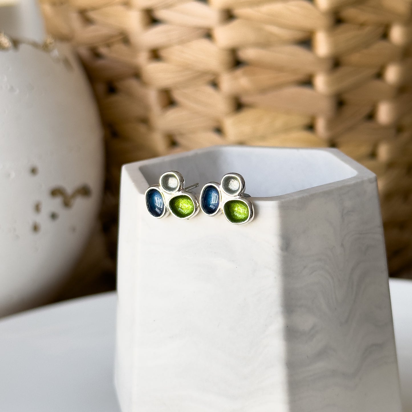 Sterling Silver Pebble Stud Earrings - Langness