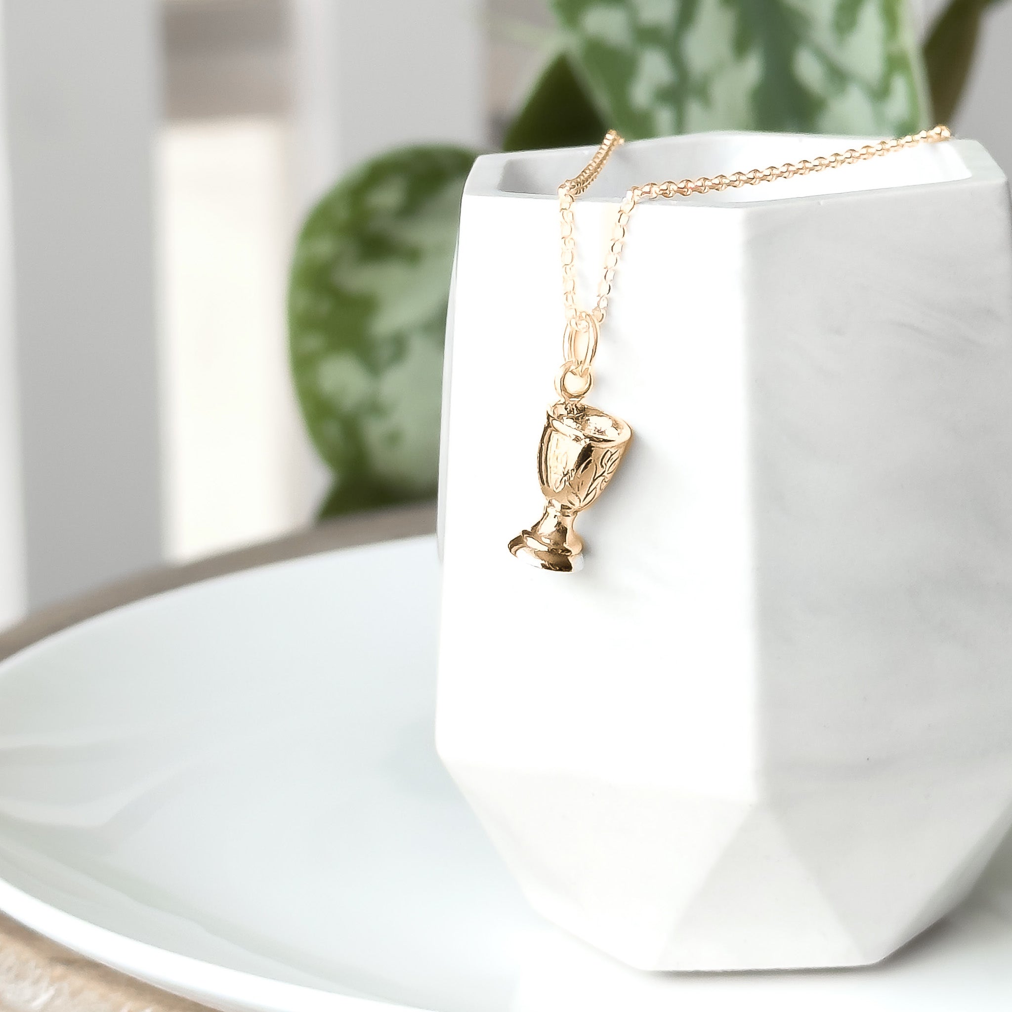 Gold Fairy Chalice Necklace