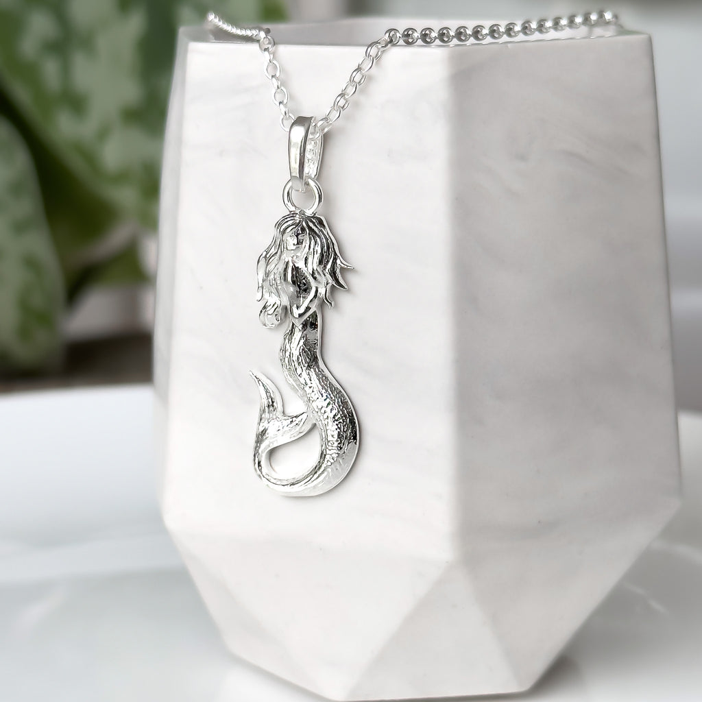 Silver Mermaid Necklace - The Mermaid of Gob-ny-Ooyl