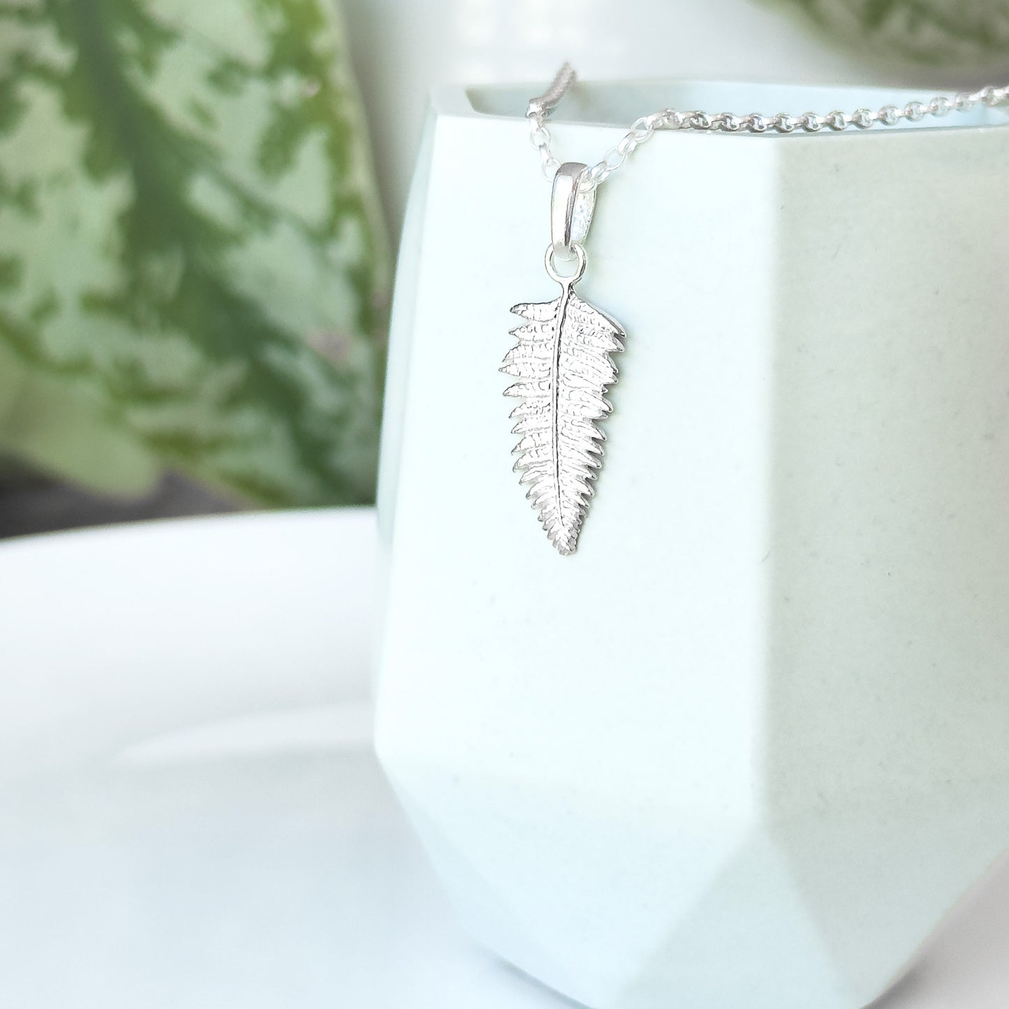 Small Sterling Silver Fern Necklace