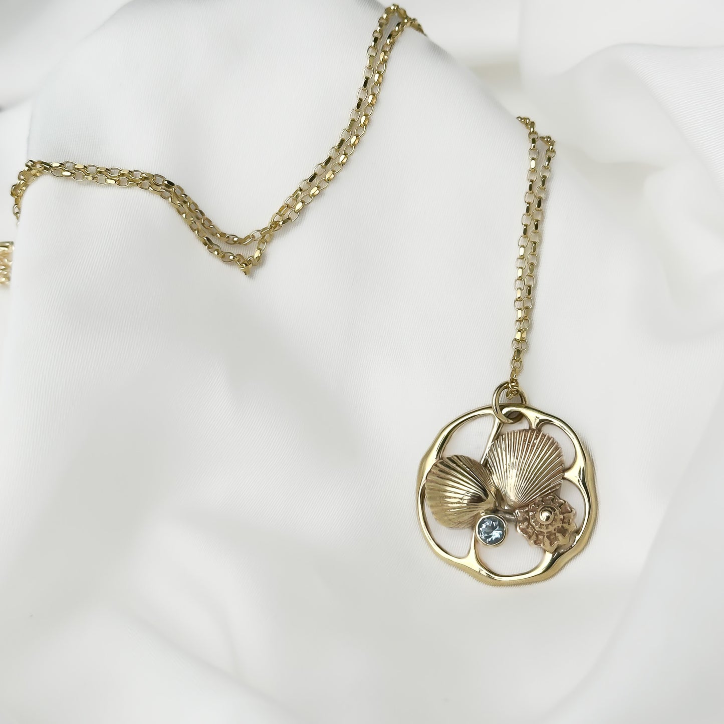 Beachcomber Gold Aquamarine Pendant Necklace - No. 1