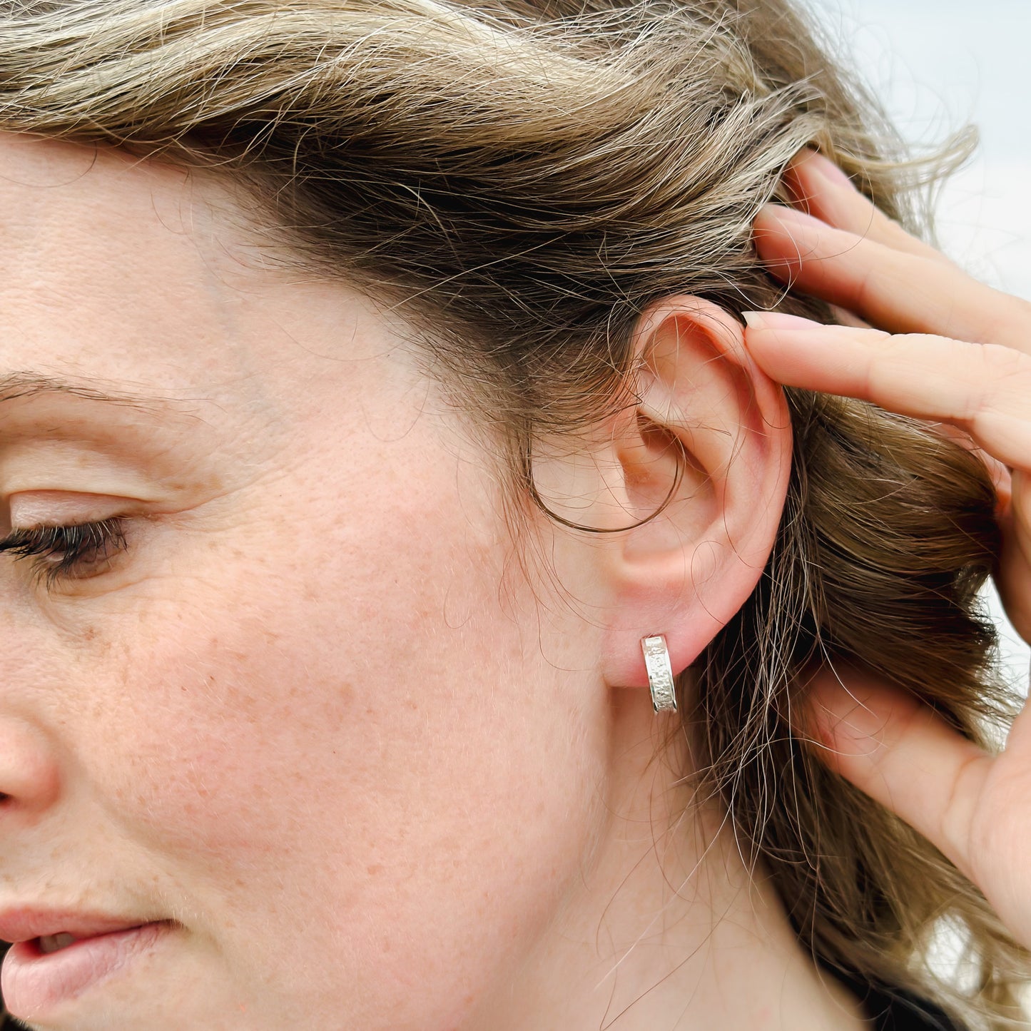 Stardust Sterling Silver Hoop Earrings