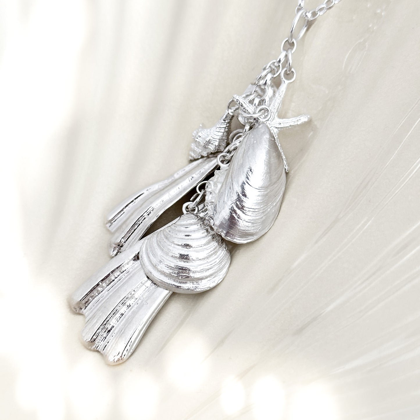 Shellseeker Long Sterling Silver Shell Necklace - No. 3