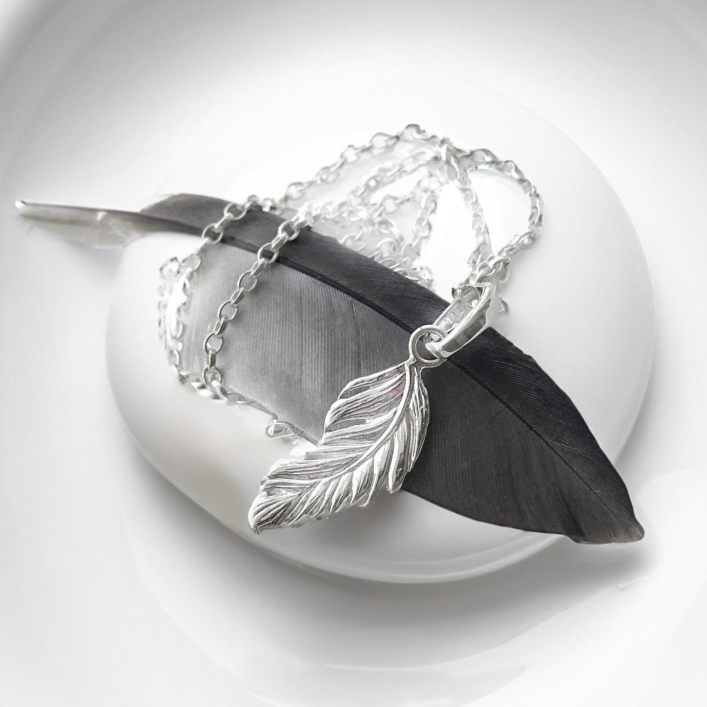 Sterling Silver Feather Necklace