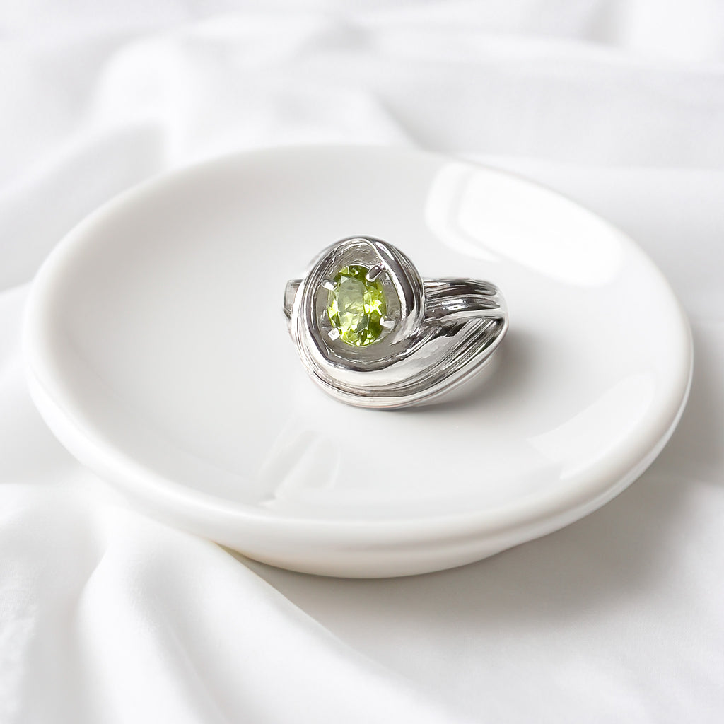 One of a Kind Drift Sterling Silver Ring with Peridot - Size P