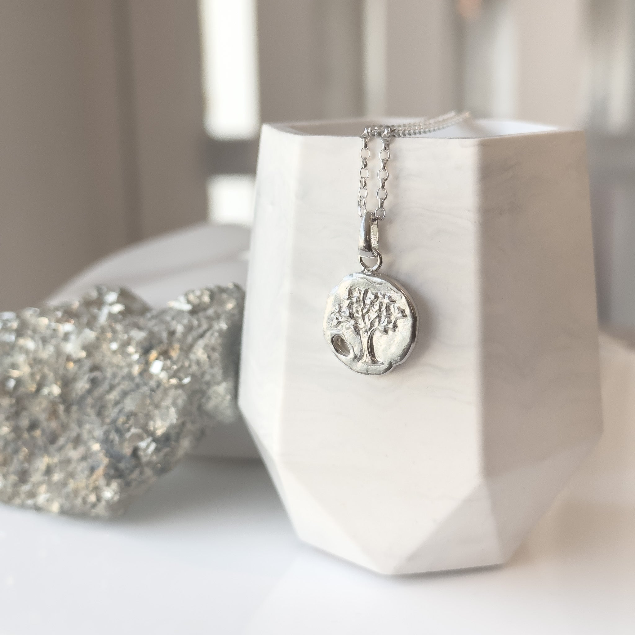 Earth Element - Celtic Tree Coin Talisman Necklace