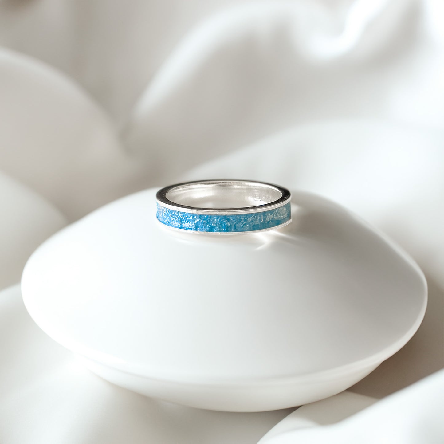 Tyr - Bifröst Silver Enamel Ring (Sky Blue)