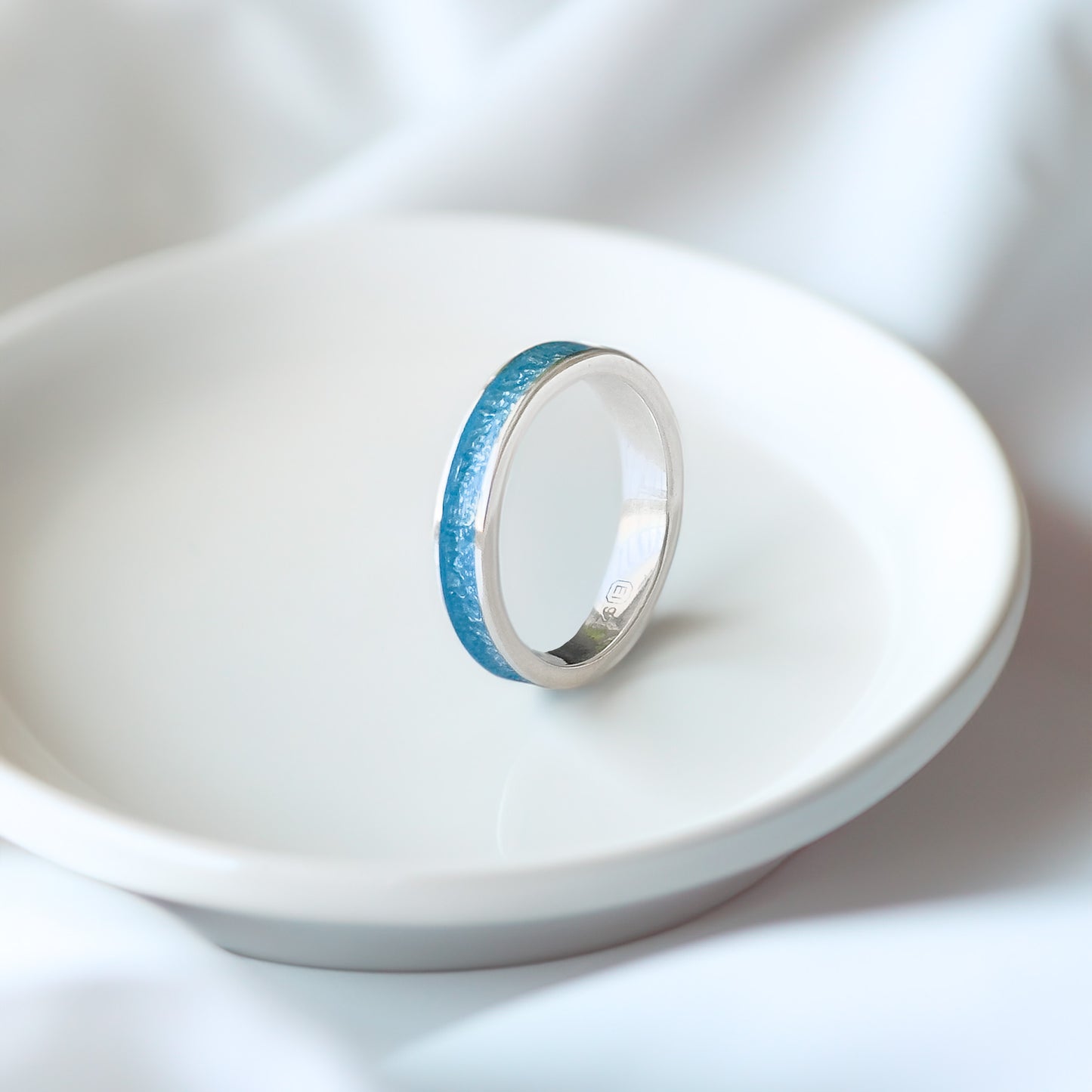 Tyr - Bifröst Silver Enamel Ring (Sky Blue)