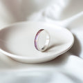 Freyja - Bifröst Silver Enamel Ring (Deep Rose Pink)