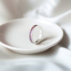 Freyja - Bifröst Silver Enamel Ring (Deep Rose Pink)
