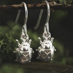 Silver Ladybird Dangle Earrings