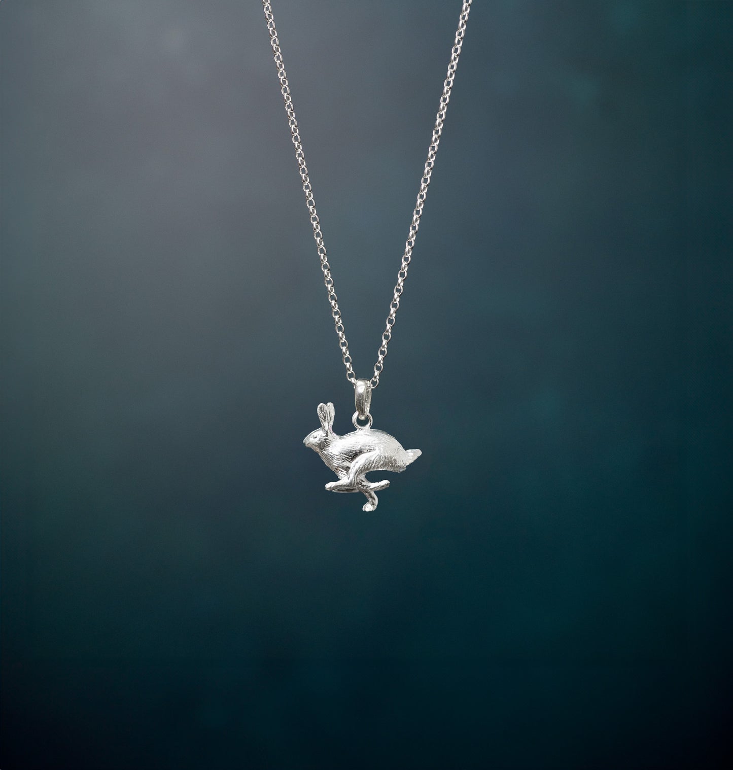 Sterling Silver Running Hare Pendant