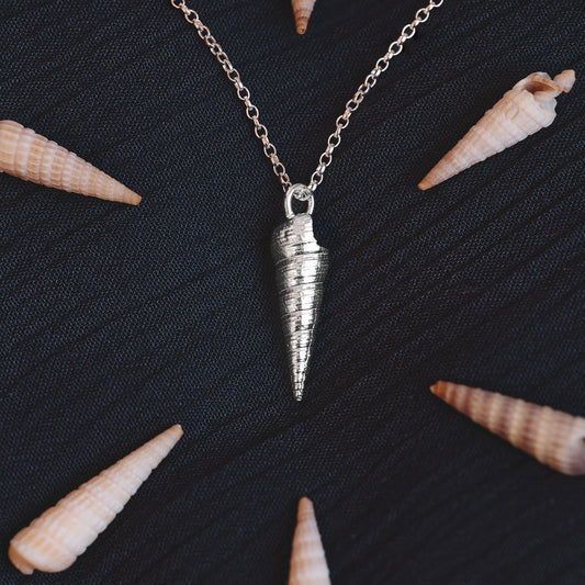 Silver Auger Shell Necklace