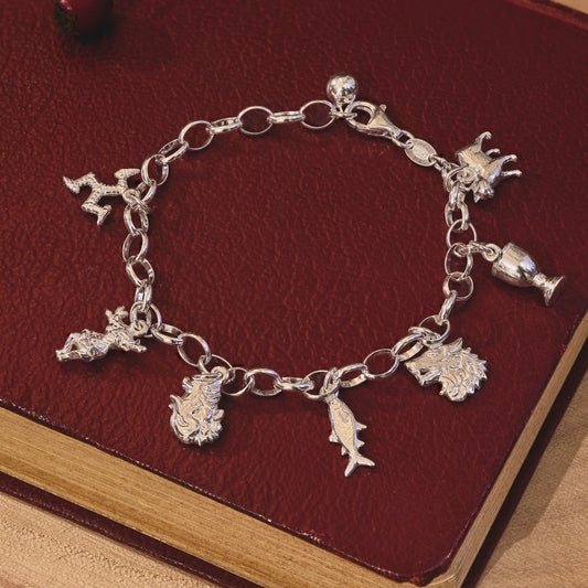 Manx Folklore Sterling Silver Charm Bracelet