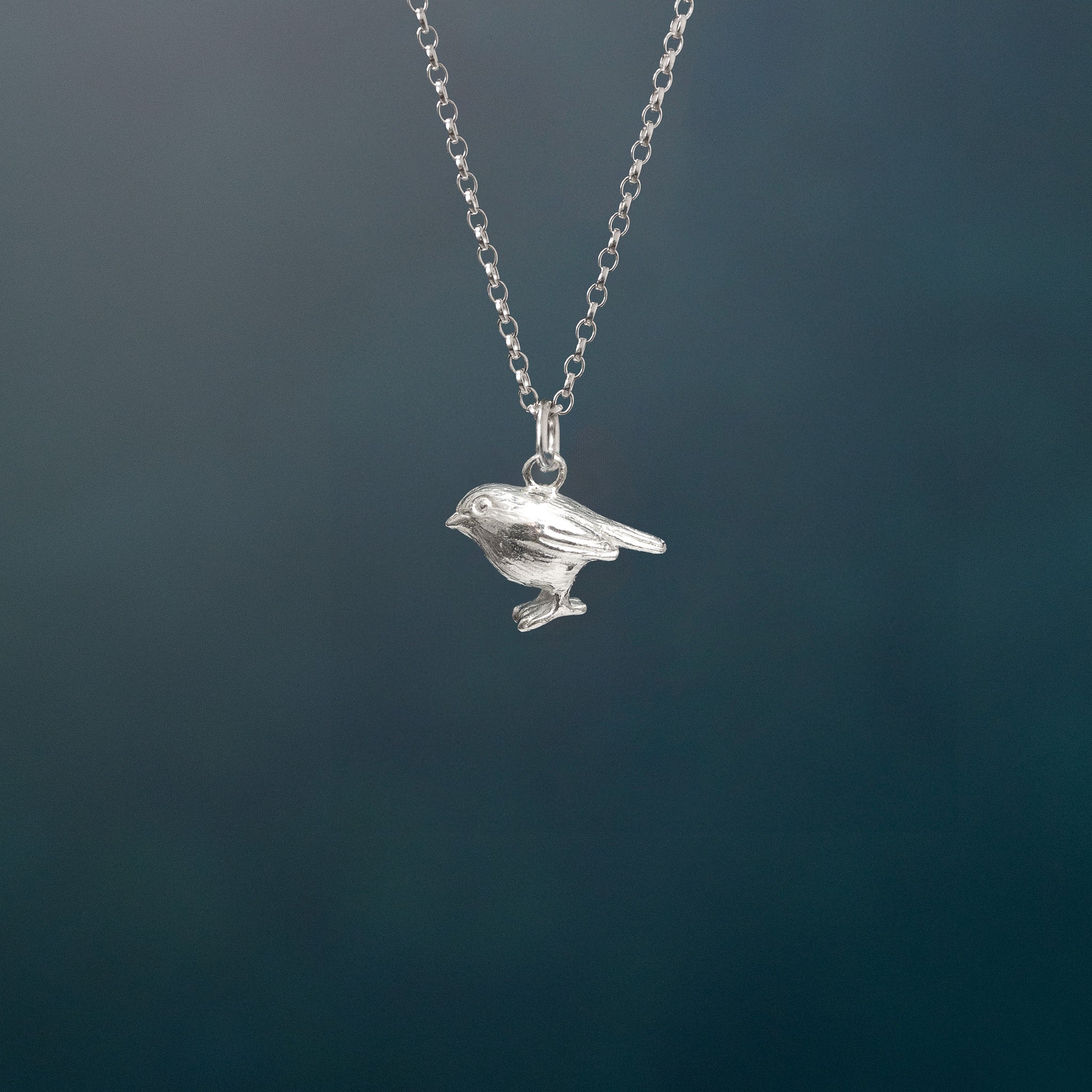 Sterling Silver Robin Charm Necklace
