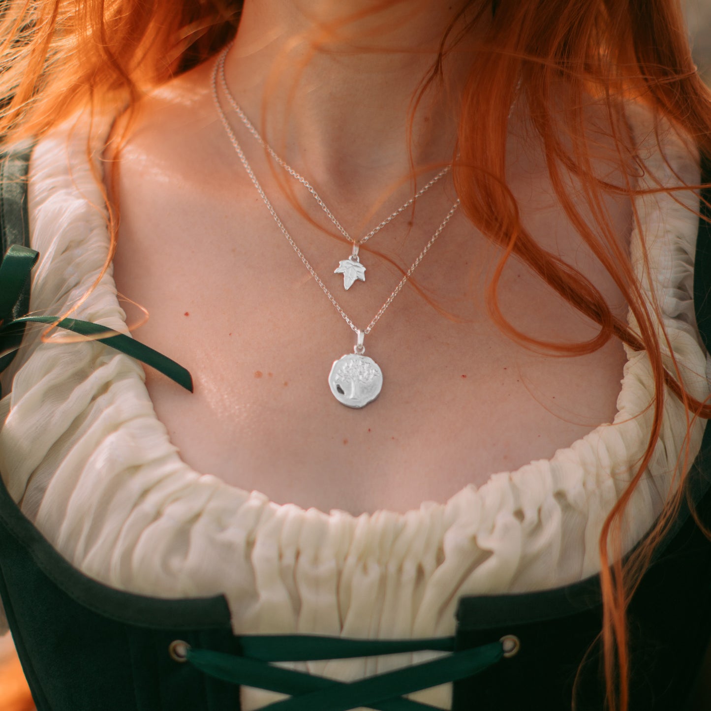 Ivy Leaf Silver Pendant Necklace