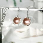 'Blossom' Pink Silver Droplet Dangle Earrings