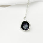 Blackberry Purple Enamel Sterling Silver Droplet Necklace