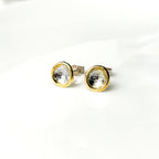 Silver and Gold Droplet Stud Earrings