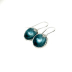'Sea Storm' Blue Grey Silver Droplet Dangle Earrings