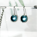 'Sea Storm' Blue Grey Silver Droplet Dangle Earrings