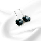 'Slate' Grey Silver Droplet Dangle Earrings