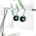 'Slate' Grey Silver Droplet Dangle Earrings
