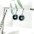 'Slate' Grey Silver Droplet Dangle Earrings