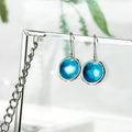 'Carrick Bay' Blue Silver Droplet Dangle Earrings