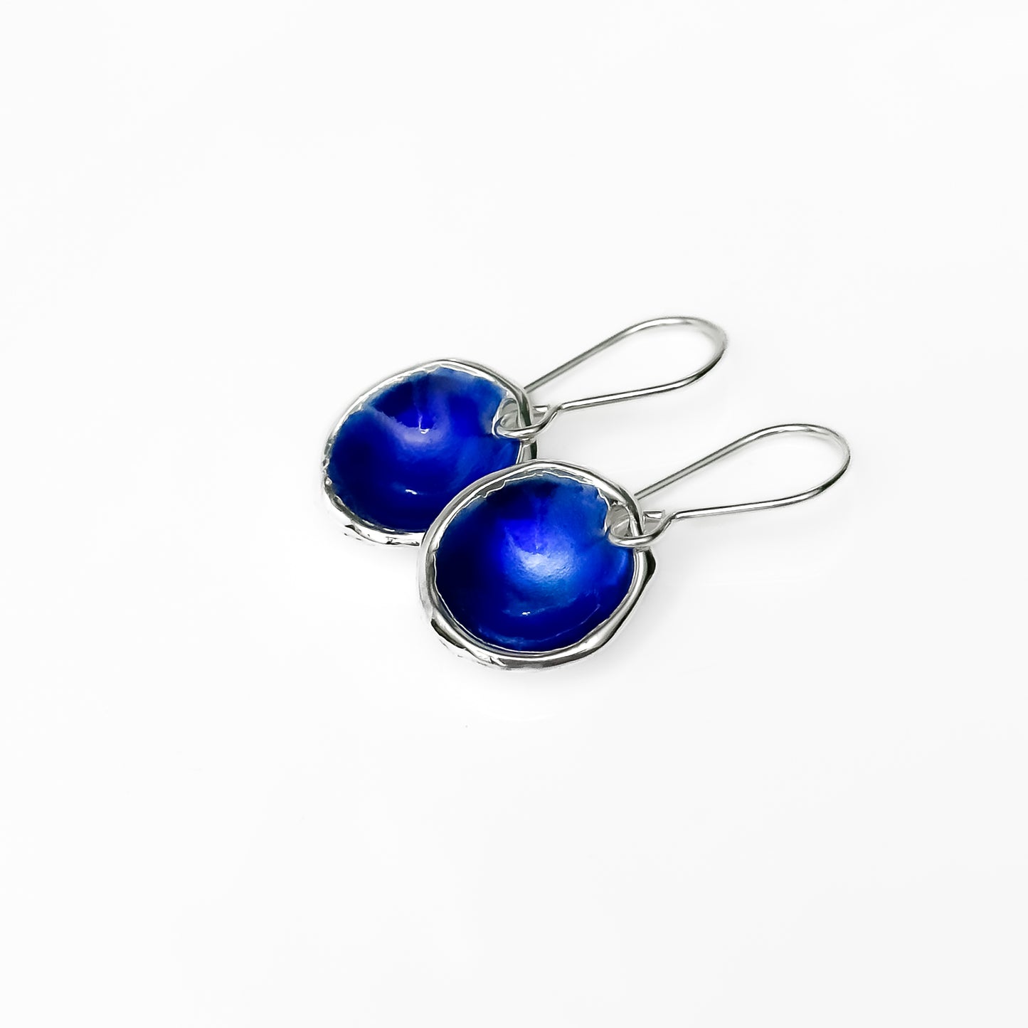 'Manannan's Isle' Blue Silver Droplet Earrings