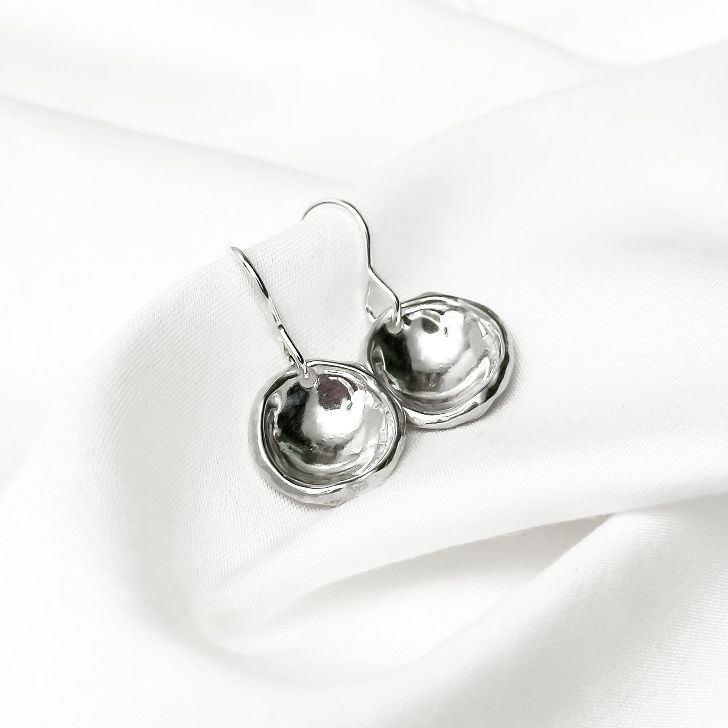 Silver Droplet Dangle Earrings