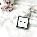 'Blackberry' Purple Enamel Silver Droplet Stud Earrings