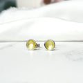 'Gorse' Yellow Enamel Silver Droplet Stud Earrings