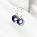 'Heather' Purple Silver Droplet Earrings