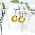'Gorse' Yellow Silver Droplet Dangle Earrings