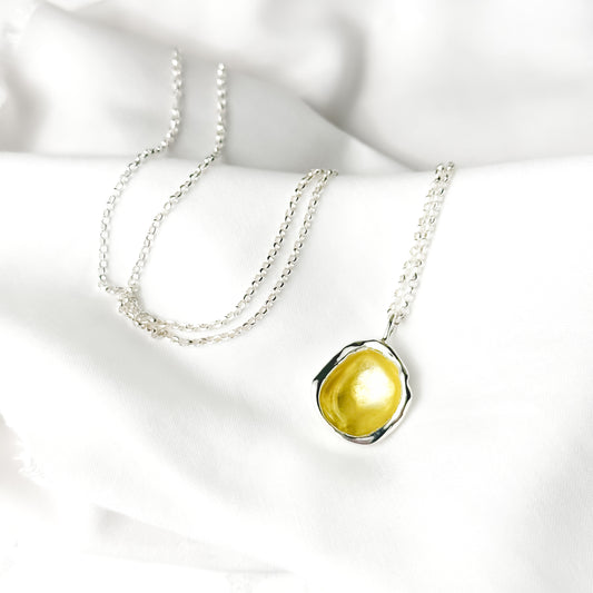 'Gorse' Yellow Sterling Silver Droplet Necklace