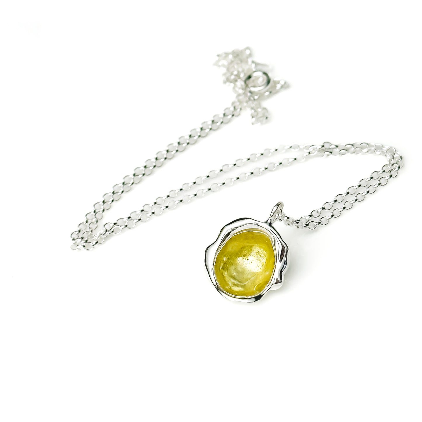 'Gorse' Yellow Sterling Silver Droplet Necklace
