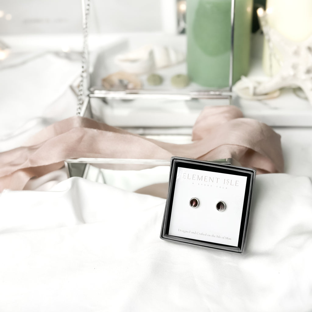 'Autumn Moors' Burgundy Droplet Stud Earrings