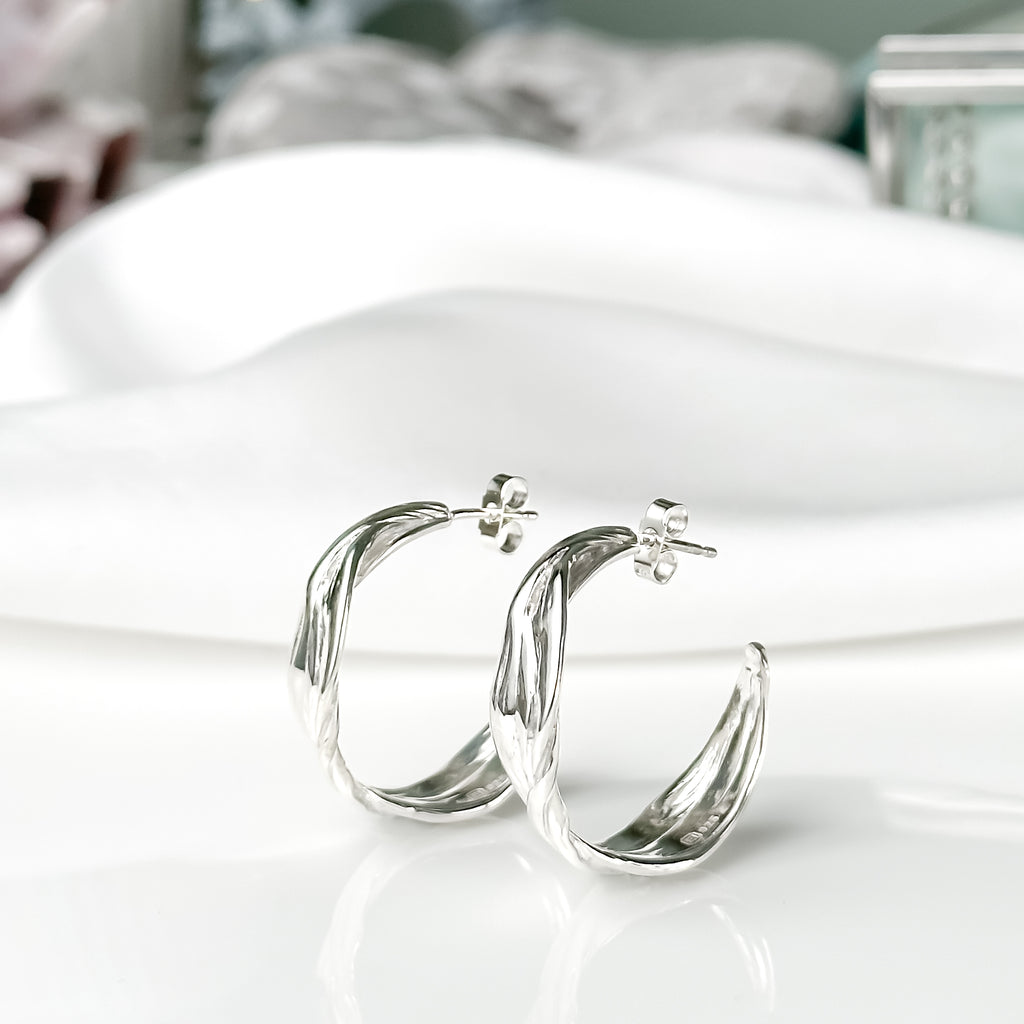 Drift Sterling Silver Hoop Earrings