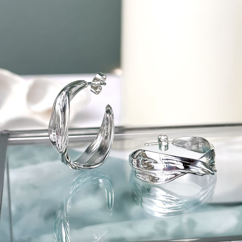 Drift Sterling Silver Hoop Earrings