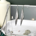 Long Sterling Silver Drift Earrings