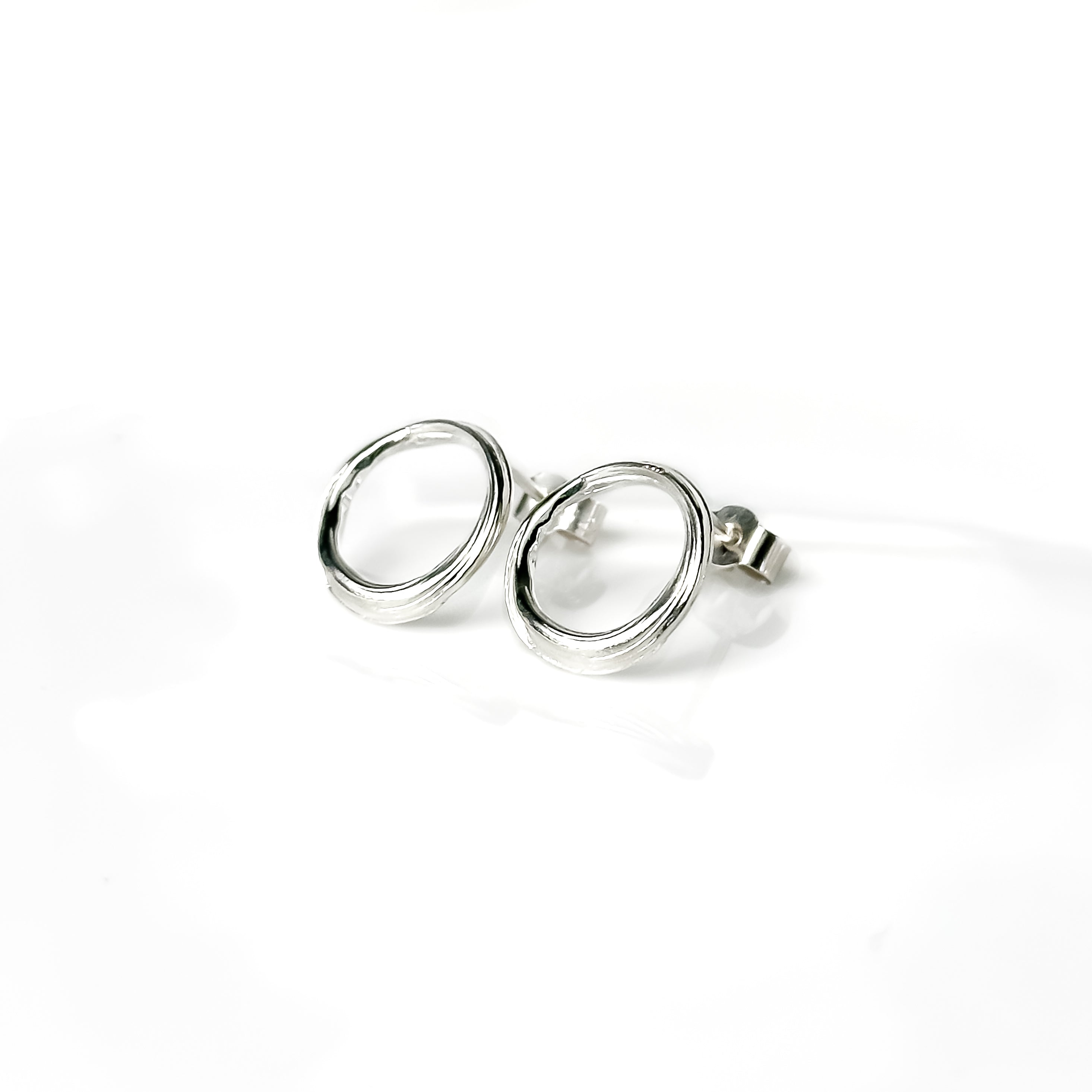 Drift Round Sterling Silver Stud Earrings