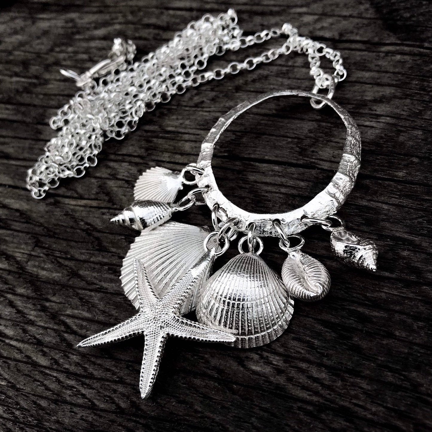 Sterling Silver Shell Charm Necklace