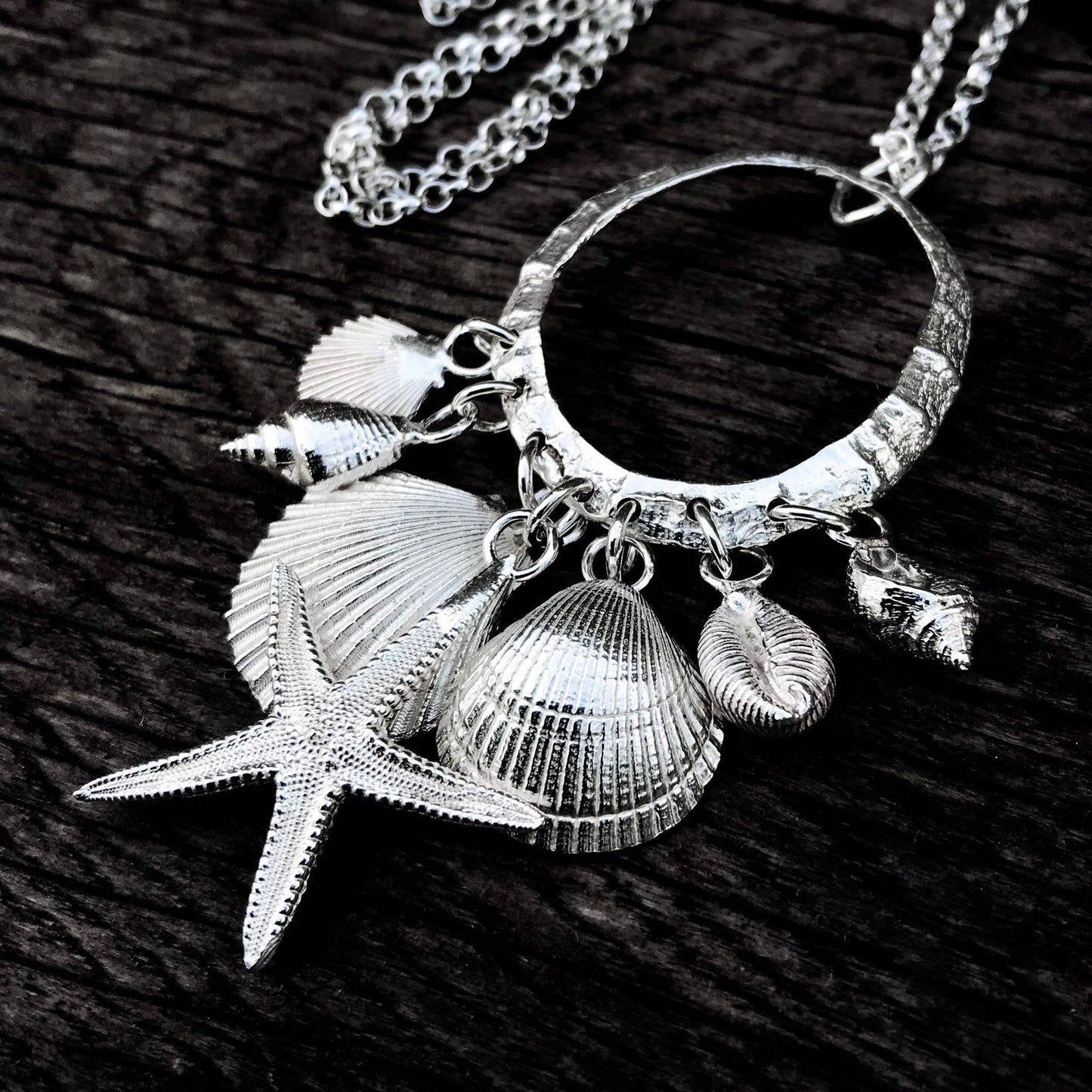 Sterling Silver Shell Charm Necklace