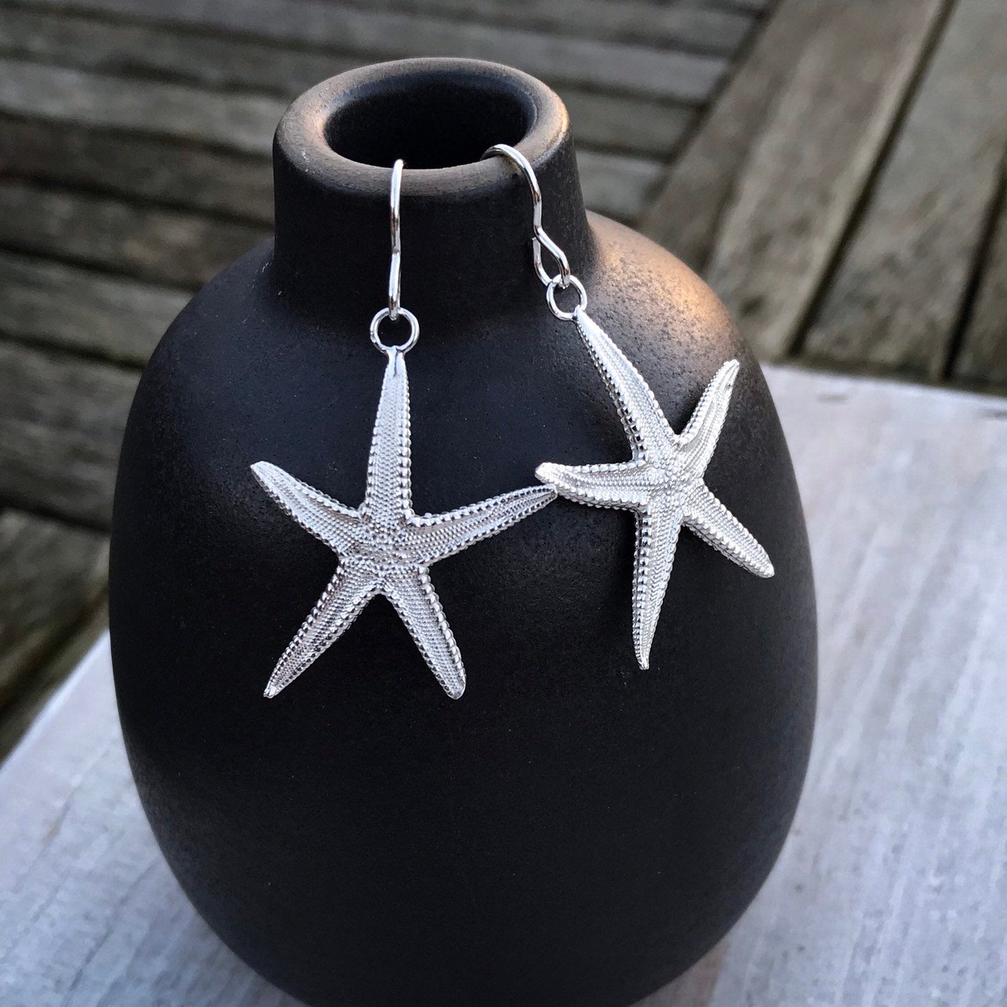 Sterling Silver Brittle Starfish Dangle Earrings