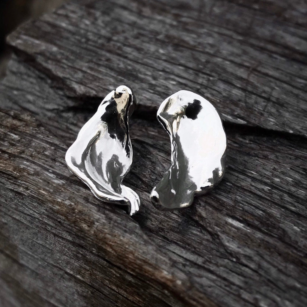 Silver Droplet Wing Earrings