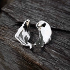 Silver Droplet Wing Earrings