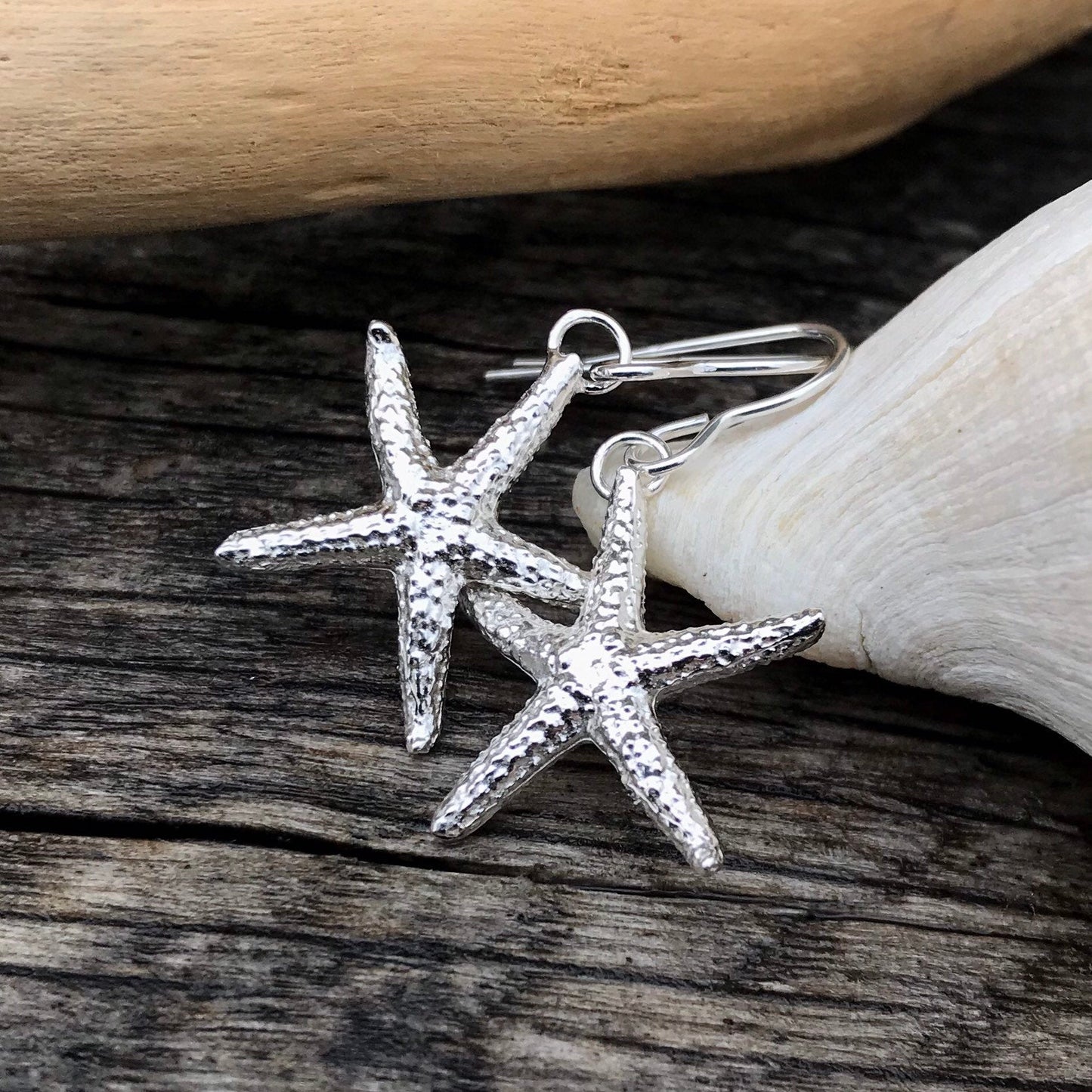 Sterling Silver Starfish Dangle Earrings