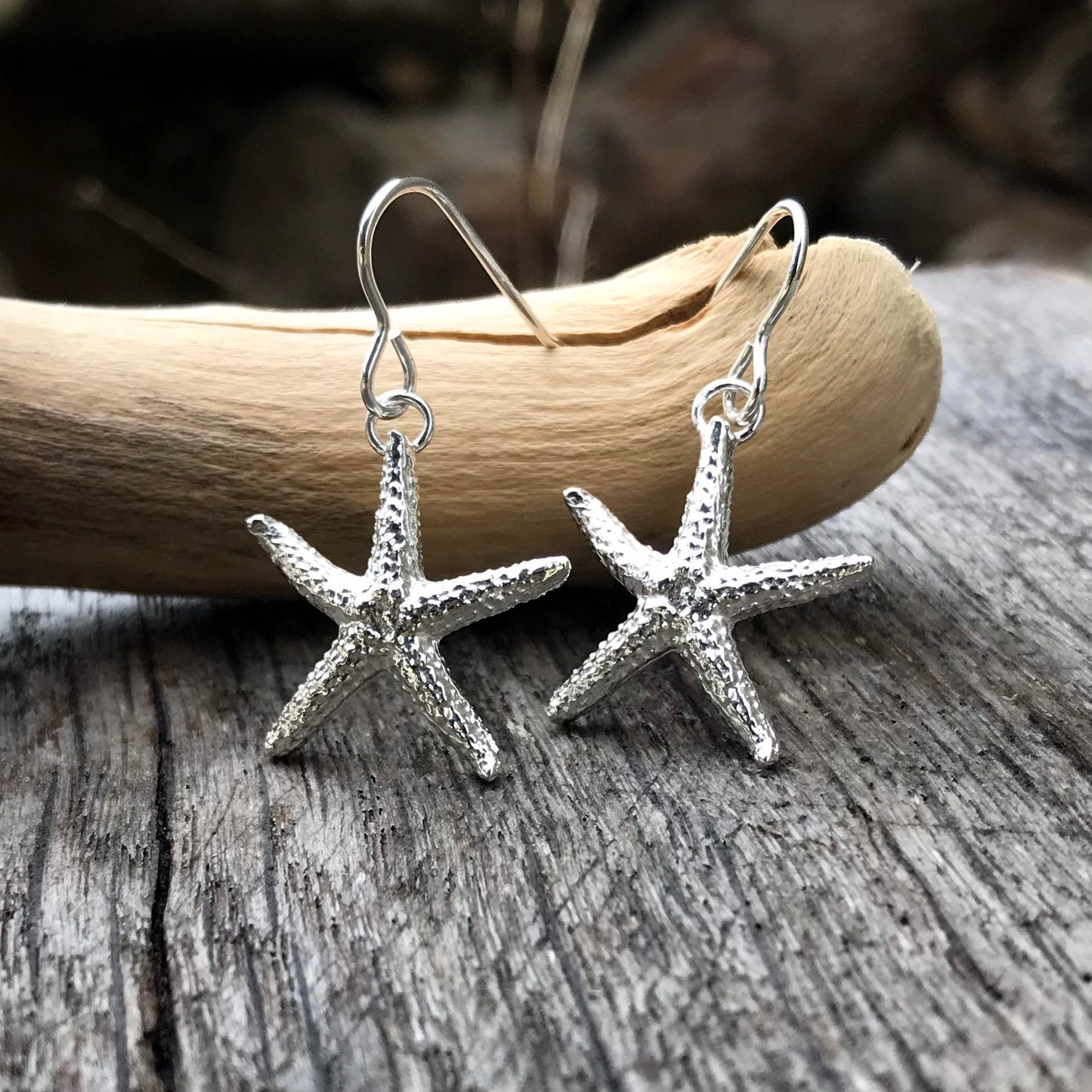 Sterling Silver Starfish Dangle Earrings