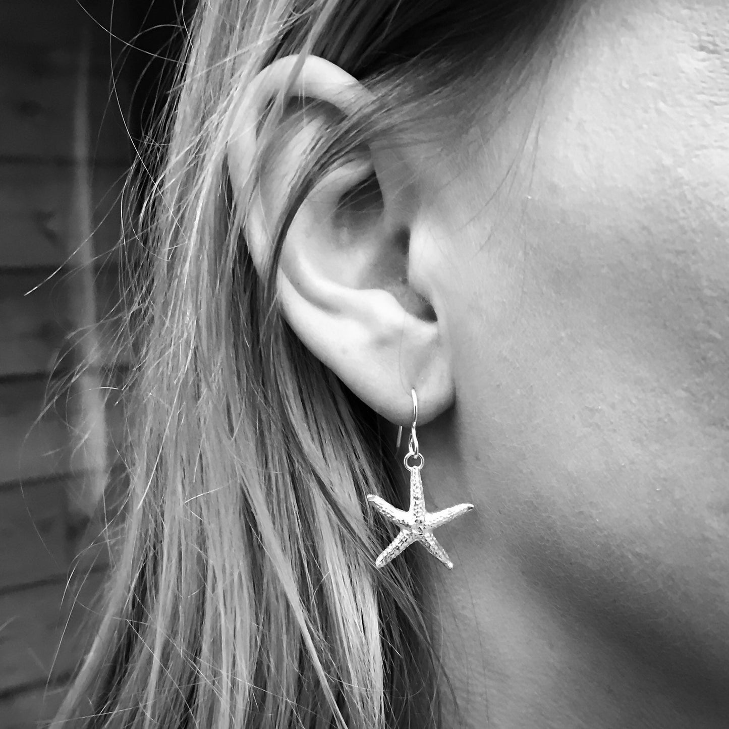 Sterling Silver Starfish Dangle Earrings